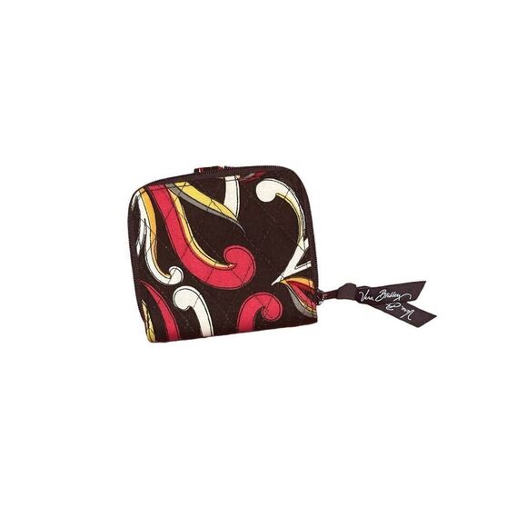 NEW WITHOUT TAGS women Vera Bradley Puccini Small Fold Wallet Floral Brown - Picture 1 of 8